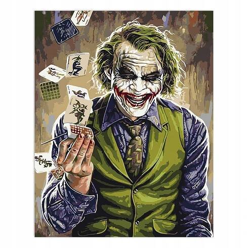 MALOVÁNÍ PODLE ČÍSEL Obrazy k malování - Joker ve vestě 40 x 50 cm