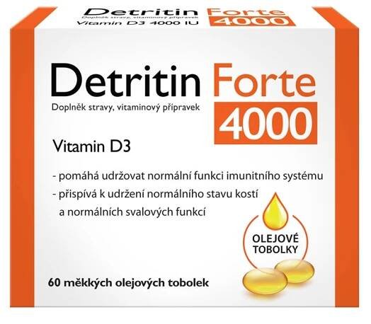 Detritin Forte Vitamin D3 4000 IU 60 měkkých tobolek