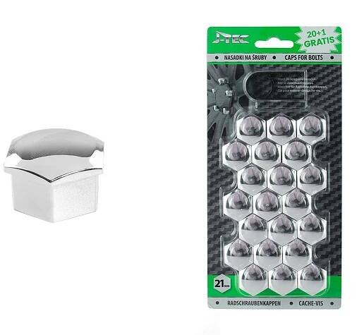 G21308 - Sada krytek pro šrouby kol 21 mm - chromové