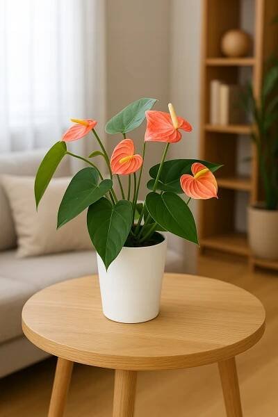 Anthurium Orange exotická pokojová rostlina s ozdobnými květinami P9