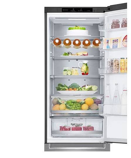 LG ﻿Kombinovaná chladnička | D | Hrubý objem 419 l | 215 kWh/rok | LG Smart invertorový kompresor | LG Total No Frost | DoorCooling+™ | Vnitřní LED displej | Smart Diagnosis™, GBB72PZVGN, GBB72PZVGN, thumbnail 9