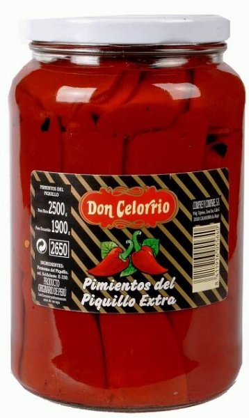 Whole Piquillo Pepper 50/60 Glass Jar 2 kg | Celorrio