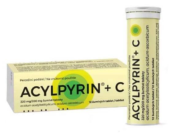 ACYLPYRIN S VITAMINEM C POR 320MG/200MG TBL EFF 12