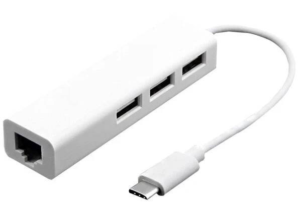 USB-C adaptér/hub 4v1 - Bílá | dratek.cz