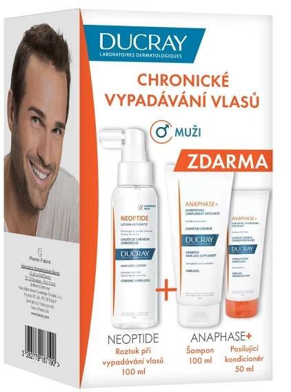 DUCRAY Chronické vypadávání vlasů muži 3 ks
