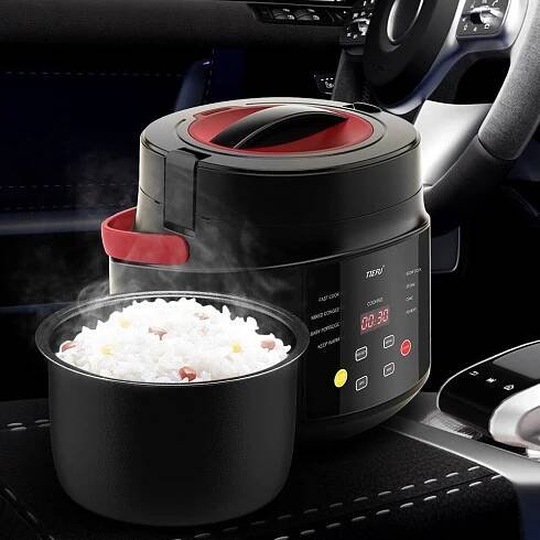 Elektrický mini vařič rýže MultiCooker Přenosný vařič rýže do auta 12V 24V Vařič pro osobní a nákladní automobily English Menu