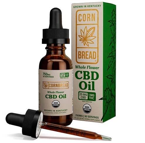 Cornbread Hemp, Whole Flower CBD Oil, Full Spectrum, 1oz, 30mg THC + 750mg CBD