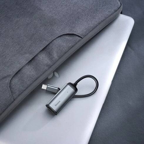 Redukce Baseus USB-C RJ45 šedá