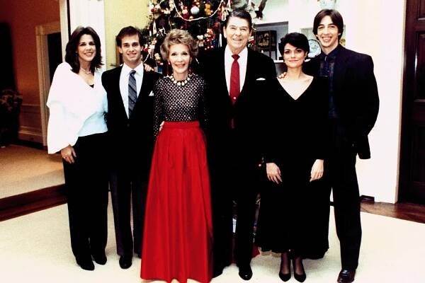 From left: Ronald Reagan's daughter Patricia Reagan, Patricia's then-fiance Paul Grilley, former-First Lady Nancy Reagan, former-President Ronald Reagan, son Ron Reagan and Ron's wife Doria Reagan in 1983.