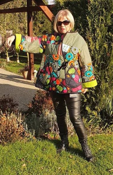 Dámský vícebarevný Originální kabátek - patchwork