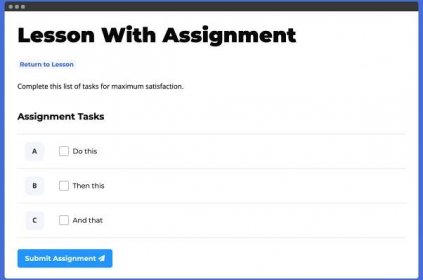 Screenshot of the task list associated with an assignment via LifterLMS Assignments Add-on