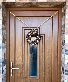 Podzimní věnec na dveře Welcome béžový - Dekorace Janina