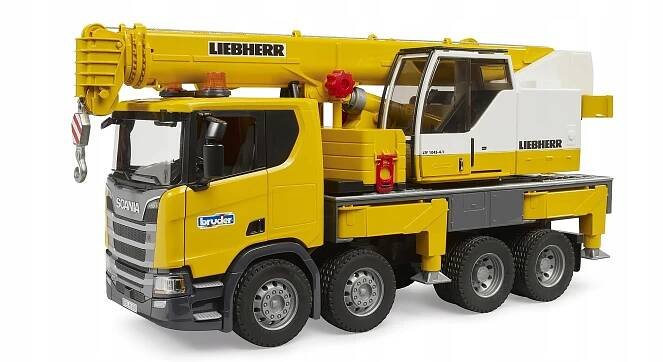 Scania Super 560R nákladní vozidlo s jeřábem Liebherr Bruder 03571 Značka Bruder