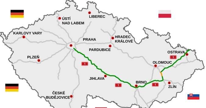 Mapa Dálnice D1 | MAPA