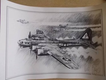 Grafický autor list Pavel Rampir Military zbran letadlo bombardér USA