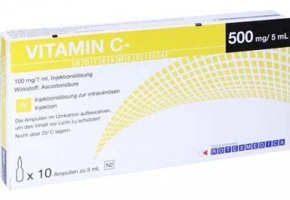 Injekční roztok vitaminu C RotExMedica, 10x5 ml