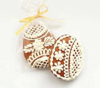 Velikonoční vajíčko bíle zdob. | Pardubický perník - Firma Novotný