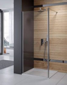 Obrázek k produktu: Sprcha Walk-In Sanplast P/PRIII-120, stříbro lesk, sklo s bílým pruhem W18  