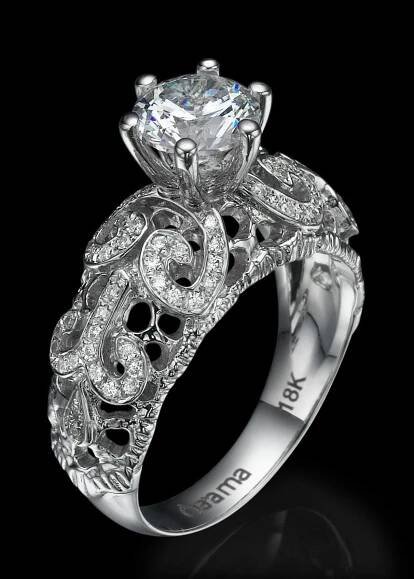 18K diamond engagement ring