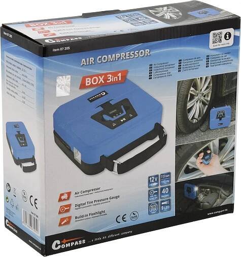 Kompresor 12V BOX digitální 3in1 Compass 07205