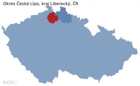 Mapa okresu Česká Lípa a kraje v ČR