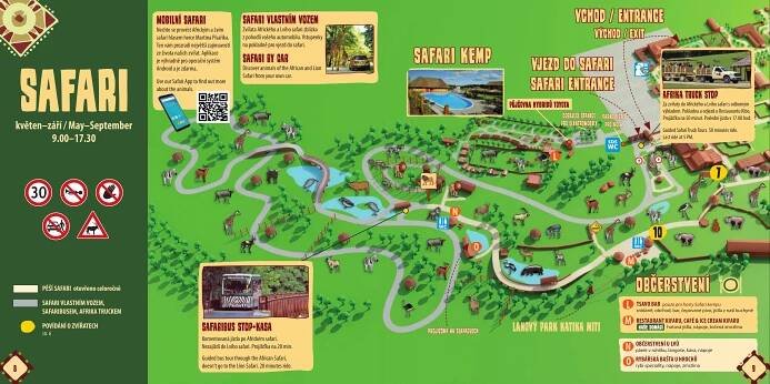 Mapa safari parku