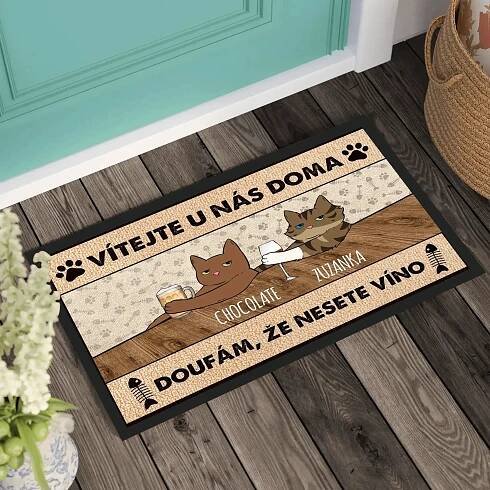 Rohožka - Vítejte u nás doma Doufám, že nesete víno