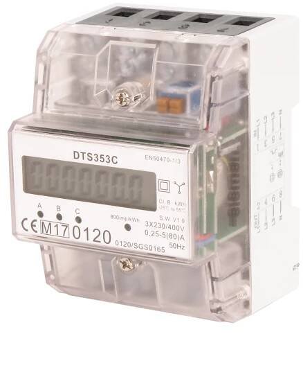 Elektroměr 3 fázový DTS 353-C 80A 3F LCD 4,5M fakturační MID