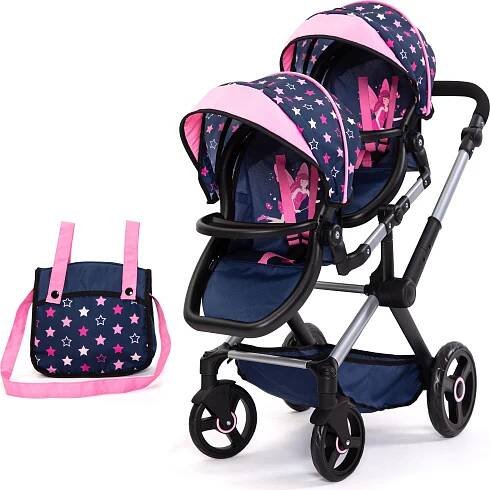 Bayer Design 26716AA Kočárek pro panenky Twin Xeo Star, kočárek pro dvojčata