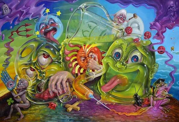Canadian artist Stephen Gibb painting VAX