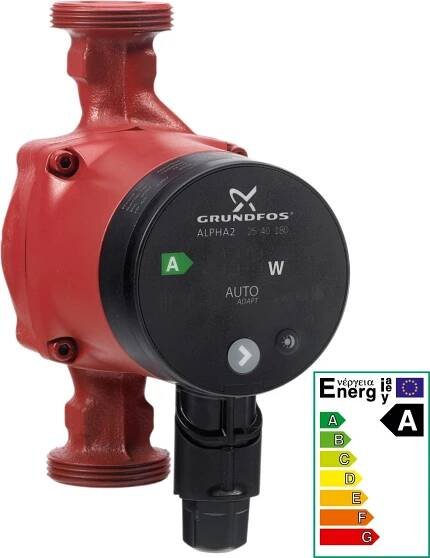 Grundfos ALPHA2 25-40 NEW, 180mm, R 1