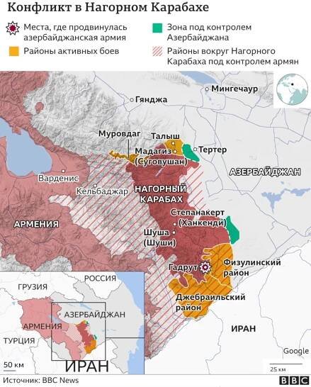 Карта Нагорного Карабаха