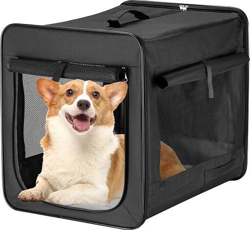 Wiltec skládací přepravní box pro psy, kočky M (58x46x53 cm), robustní, lehký