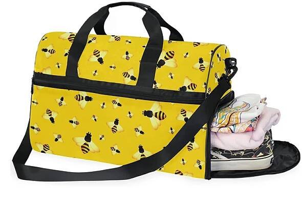 Bee Print Duffel Travel Bag