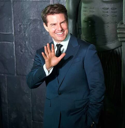 Tom Cruise poses during the red carpet ceremony of the film The Mummy outside the Soumaya Museum
