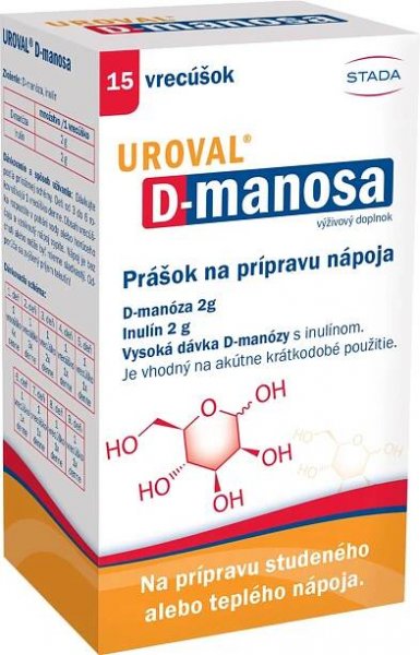 UROVAL D-manosa 15 vrecúšok 1×15 ks, výživový doplnok
