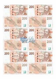 České platné bankovky 200,-Kč - líc a rub - A4 - 00217