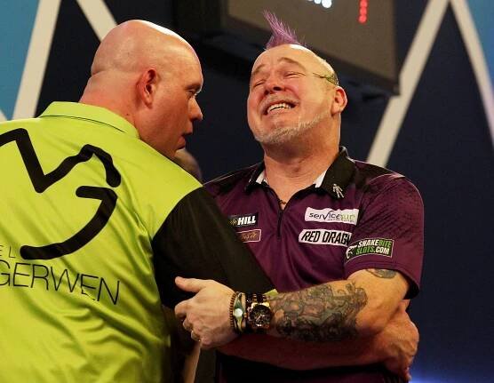 Peter Wright reacts after winning the PDC World Darts Championship.