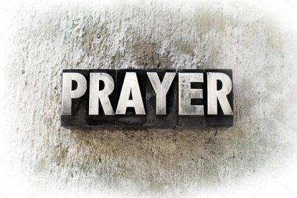 Download - The word "PRAYER" written in old vintage letterpress type. — Stock Image