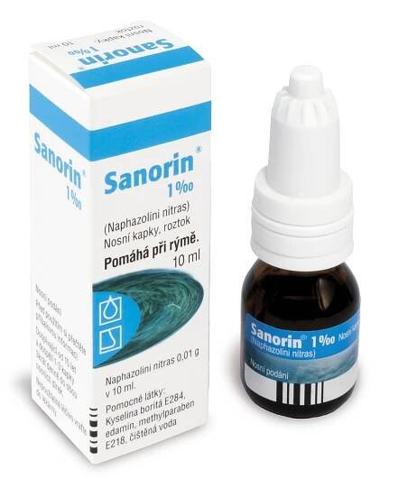 Sanorin 1‰ nosní kapky 10 ml