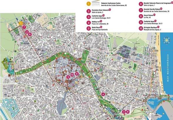 Valencie: Mapa🗺️ – Online mapy ke stažení & Podrobné