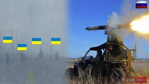 BRUTAL FIRE !! Russian Kornet ATGM Destroys Convoy of Ukrainian Tanks