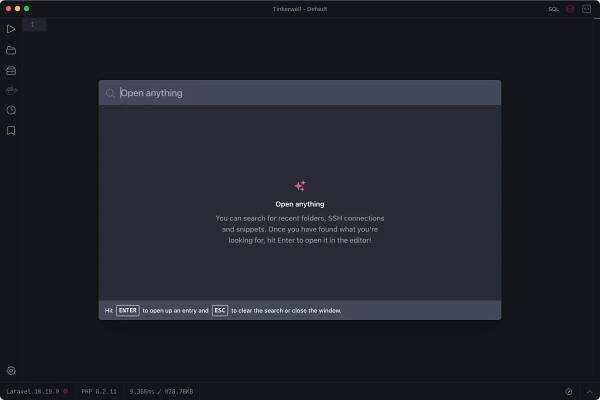 Command Palette in Tinkerwell - Tinkerwell