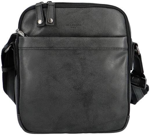 Pánská kožená crossbody taška černá - Hexagona Bermund