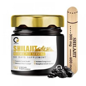 Orgeuos 500mg Pure Himalayan Shilajit Resin Supplements - for Boost Brain Focus,Support Immune & Energy,Overall Health - 2.1 oz(60g)