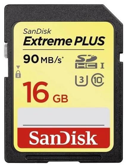 Paměťová karta SanDisk SDHC Extreme Plus 16GB UHS-I U3 (90R/60W) (SDSDXSF-016G-GNCIN) černá