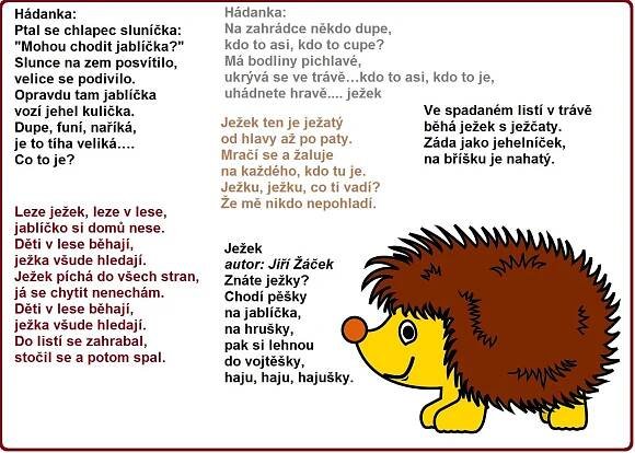 básničky o ježkovi