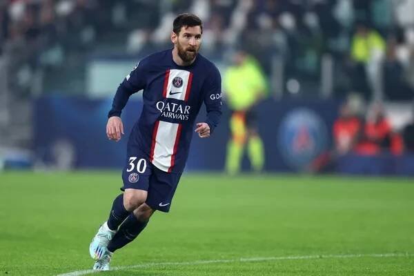 Lionel Messi z Paříže Saint-Germain Fc během utkání Ligy mistrů Uefa Group H Beetween Juventus Fc a Paris Saint-Germain Fc na stadionu Allianz 2. listopadu 2022 v Turíně v Itálii . — Stock obrázek