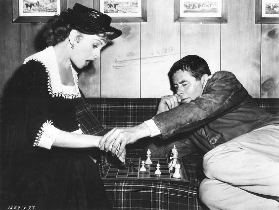 Jeanne Crain, Glenn Ford - Nejrychlejší střelec - Z natáčení