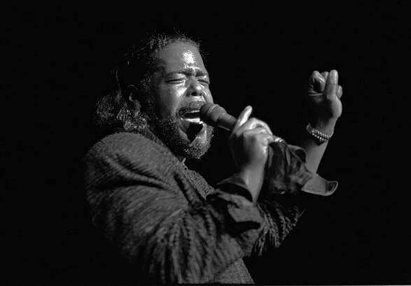 LONDON - APRIL 11:  Soul singer Barry White performs live at the Royal Albert Hall on April 11, 1988, in  London, England. (Photo by David Corio/Michael Ochs Archive/Getty Images)